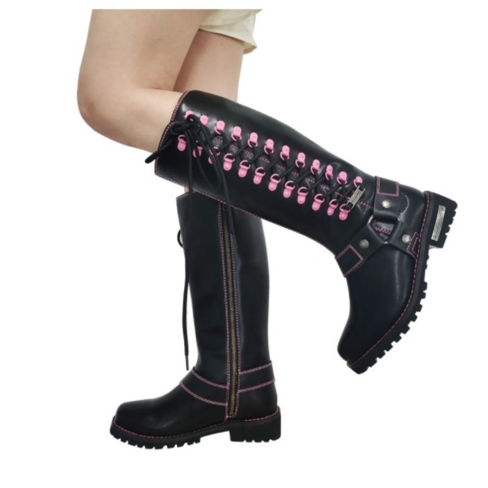 Women's Long Pink Boots